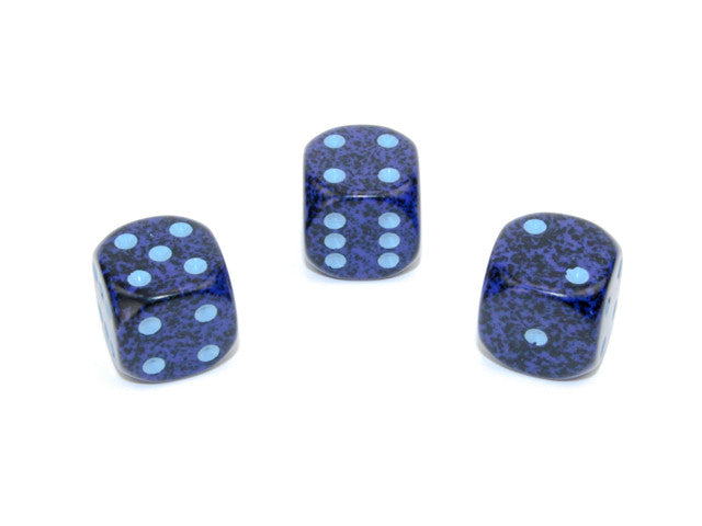 Chessex D6 Dice Speckled 16mm w/pips Cobalt d6