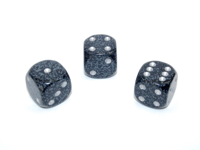 Chessex D6 Dice Speckled 16mm w/pips Ninja d6