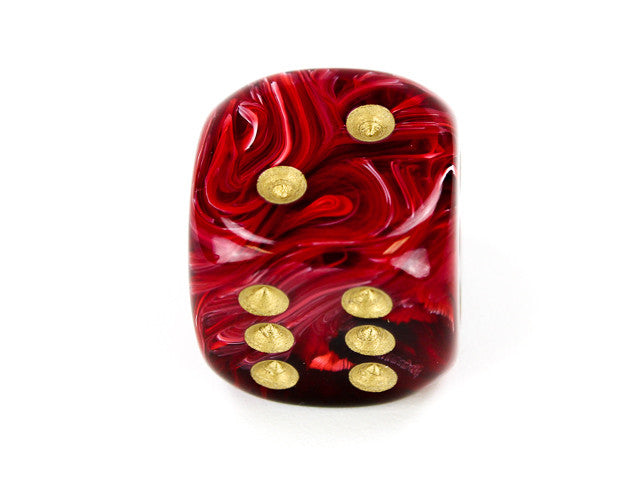 Chessex D6 Dice Vortex 20mm w/pips Burgundy/gold d6