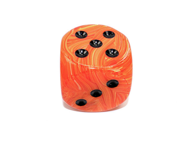 Chessex D6 DiceVortex 50mm w/pips Orange/black d6