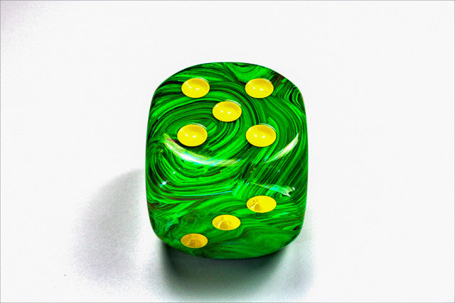 Chessex D6 DiceVortex 50mm w/pips Slime/yellow d6