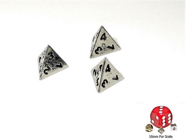 Chessex D4 Dice Silver Micro Metal D4
