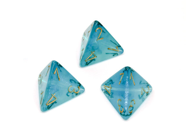 Chessex D4 Dice Borealis Polyhedral Teal/gold d4