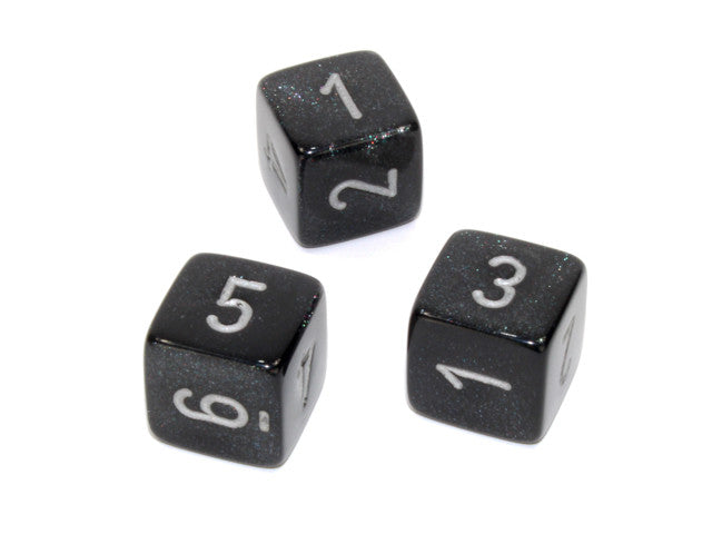 Chessex D6 Dice Borealis Polyhedral Smoke/silver d6 w/#s