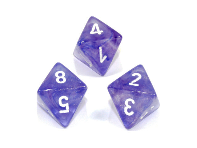 Chessex D8 Dice Borealis Polyhedral Purple/white d8