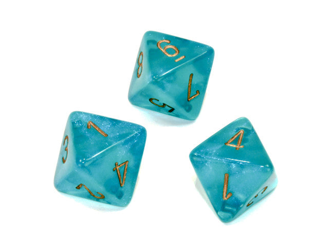 Chessex D8 Dice Borealis Polyhedral Teal/gold d8