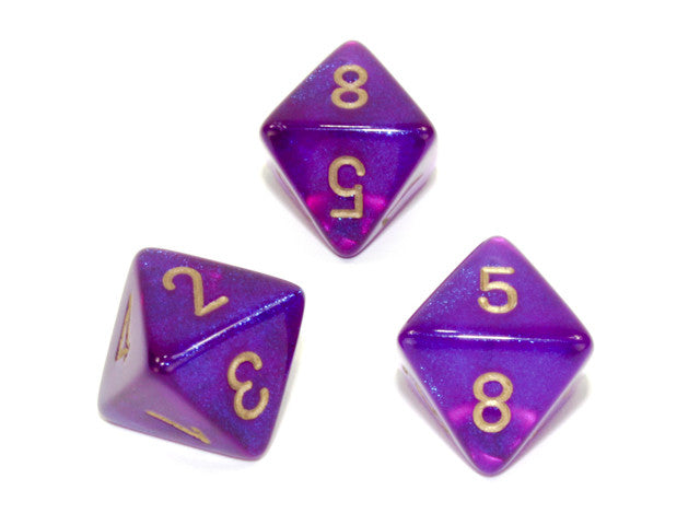 Chessex D8 Dice Borealis Polyhedral Royal Purple/gold d8