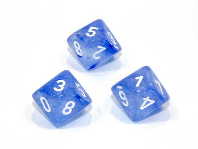 Chessex D10 Dice Borealis Polyhedral Sky Blue/white d10