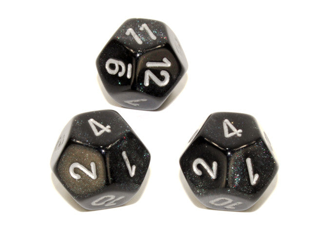 Chessex D12 Dice Borealis Polyhedral Smoke/silver d12
