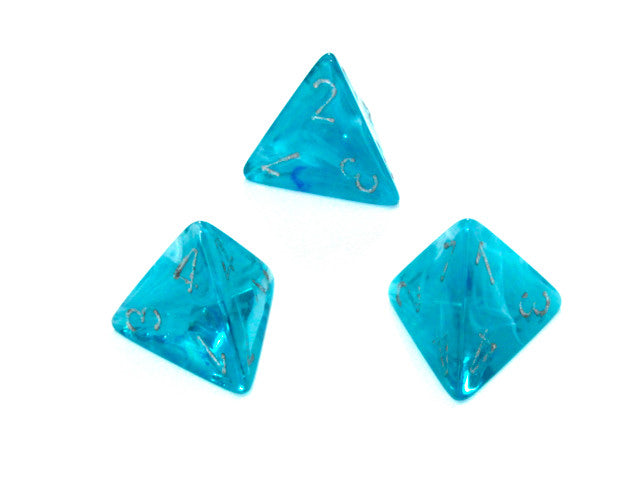 Chessex D4 Dice Cirrus Polyhedral Aqua/silver d4