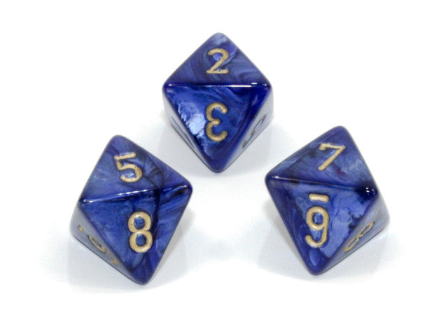 Chessex D8 Dice Scarab Polyhedral Royal Blue/gold d8