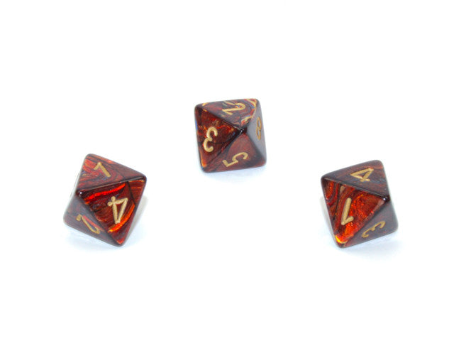 Chessex D8 Dice Scarab Polyhedral Blue Blood/gold d8