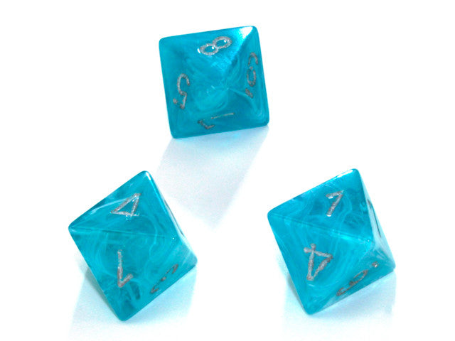 Chessex D8 Dice Cirrus Polyhedral Aqua/silver d8