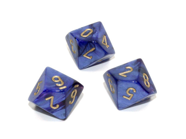 Chessex D10 Dice Scarab Polyhedral Royal Blue/gold d10