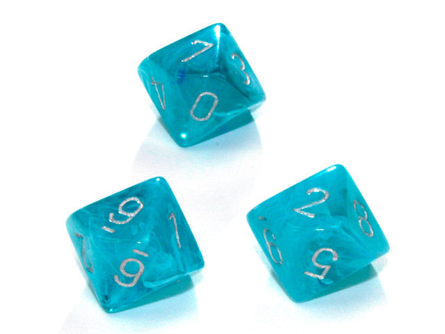 Chessex D10 Dice Cirrus Polyhedral Aqua/silver d10