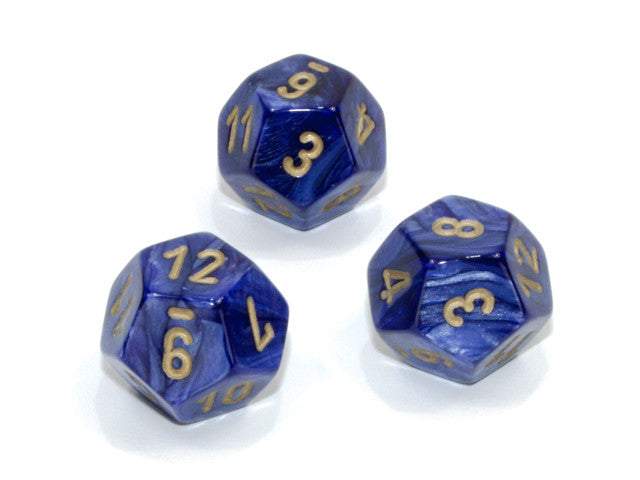 Chessex D12 Dice Scarab Polyhedral Royal Blue/gold d12
