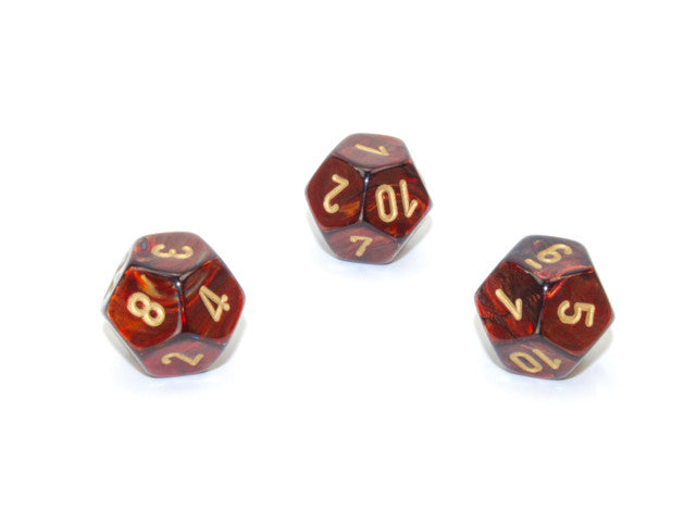 Chessex D12 Dice Scarab Polyhedral Blue Blood/gold d12