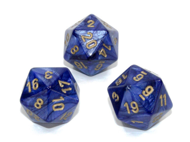 Chessex D20 Dice Scarab Polyhedral Royal Blue/gold d20