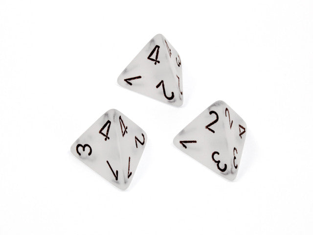 Chessex D4 Dice Frosted Polyhedral Clear/black d4