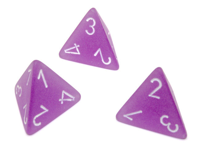 Chessex D4 Dice Frosted Polyhedral Purple/white d4
