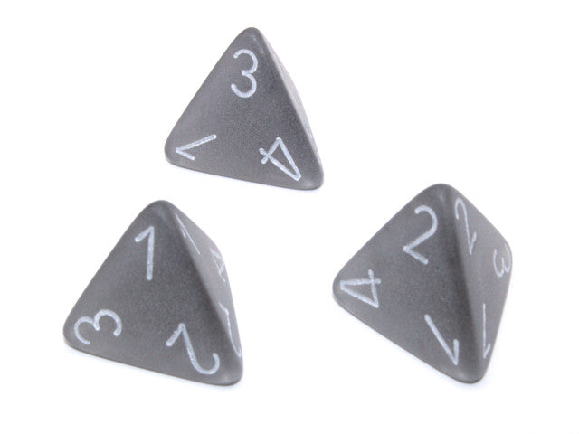 Chessex D4 Dice Frosted Polyhedral Smoke/white d4