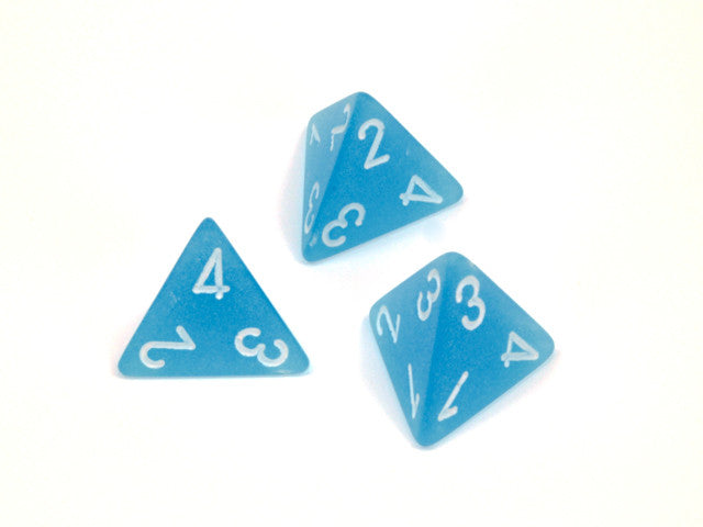 Chessex D4 Dice Frosted Polyhedral Caribbean Blue/white d4