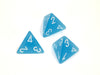 Chessex D4 Dice Frosted Polyhedral Caribbean Blue/white d4