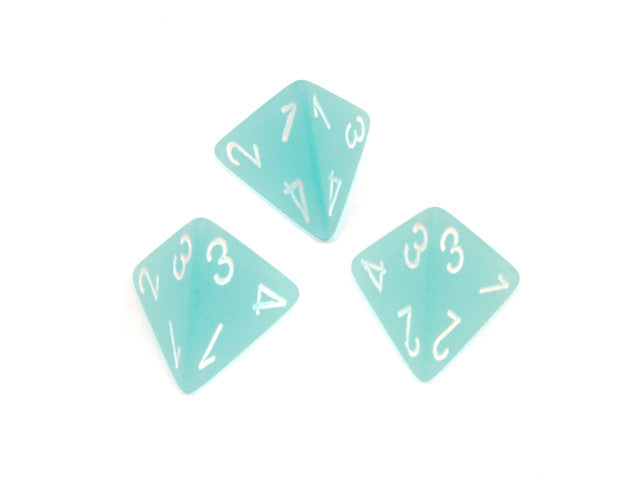 Chessex D4 Dice Frosted Polyhedral Teal/white d4