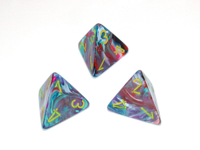 Chessex D4 Dice Festive Polyhedral Mosaic/yellow d4