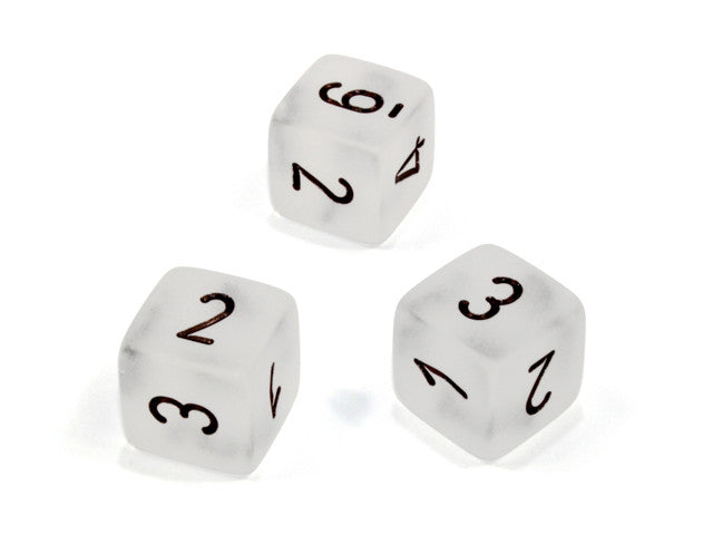 Chessex D6 Dice Frosted Polyhedral Clear/black d6