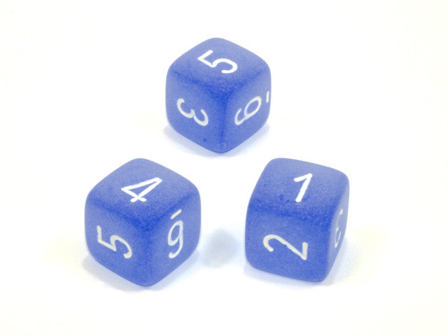 Chessex D6 Dice Frosted Polyhedral Blue/white d6