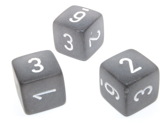 Chessex D6 Dice Frosted Polyhedral Smoke/white d6