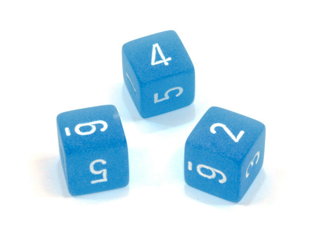 Chessex D6 Dice Frosted Polyhedral Caribbean Blue/white d6