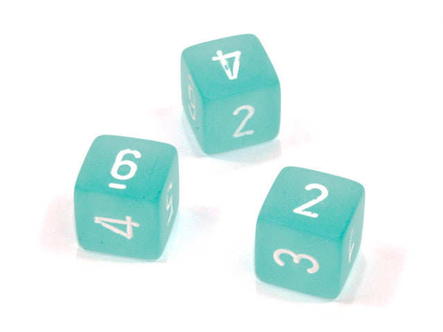 Chessex D6 Dice Frosted Polyhedral Teal/white d6