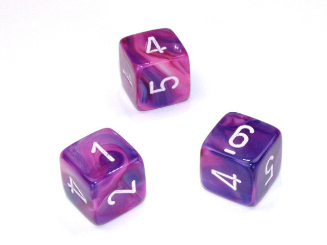 Chessex D6 Dice Festive Polyhedral Violet/white d6 w/#s