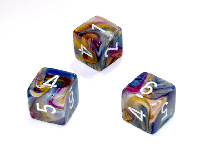 Chessex D6 Dice Festive Polyhedral Carousel/white d6 w/#s