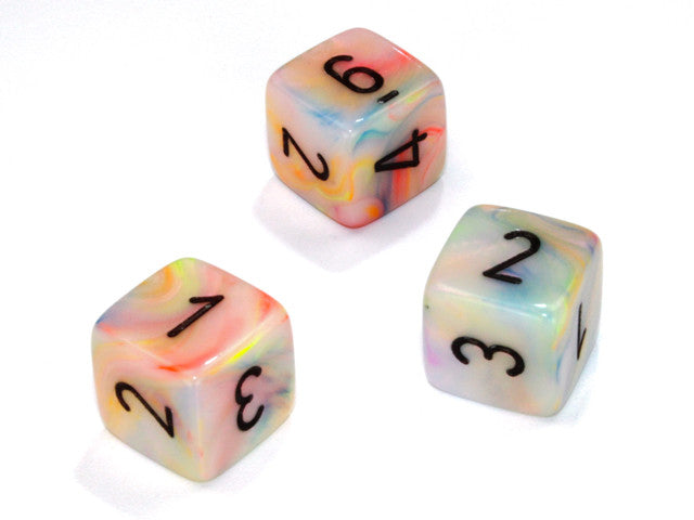 Chessex D6 Dice Festive Polyhedral Circus/black d6 w/#s