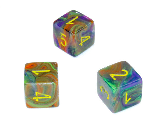 Chessex D6 Dice Festive Polyhedral Rio/yellow d6 w/#s