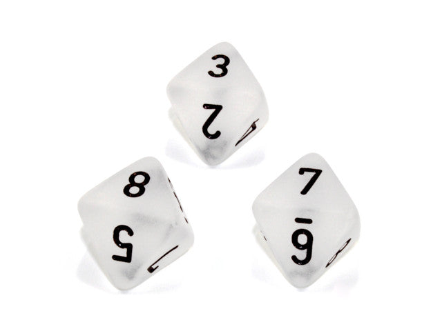 Chessex D8 Dice Frosted Polyhedral Clear/black d8