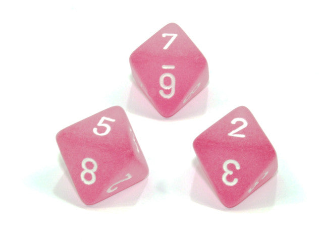 Chessex D8 Dice Frosted Polyhedral Pink/white d8