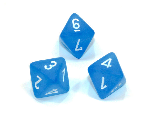 Chessex D8 Dice Frosted Polyhedral Caribbean Blue/white d8