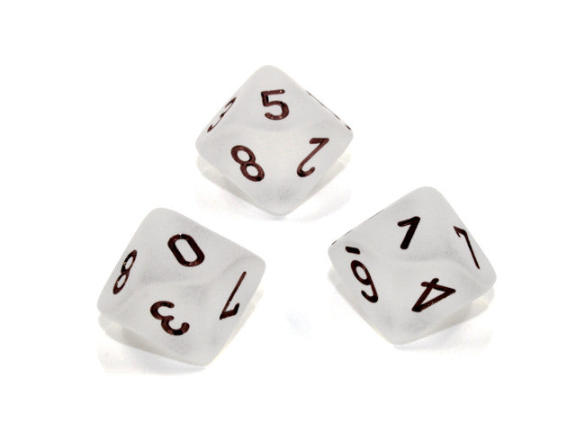 Chessex D10 Dice Frosted Polyhedral Clear/black d10