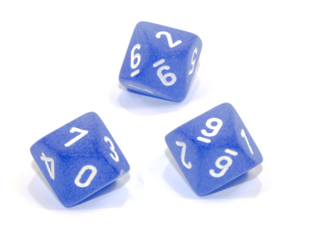 Chessex D10 Dice Frosted Polyhedral Blue/white d10