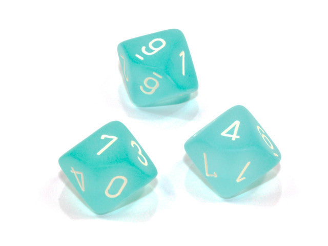 Chessex D10 Dice Frosted Polyhedral Teal/white d10