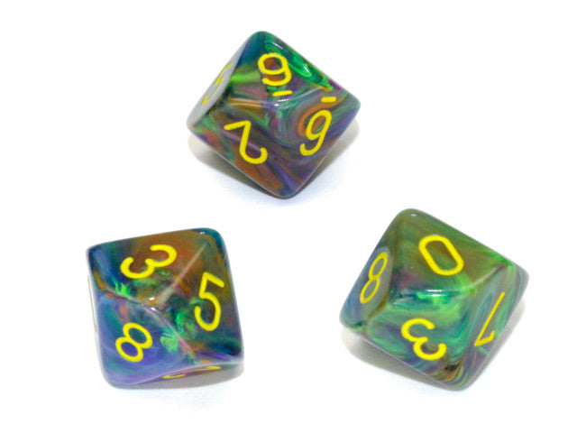 Chessex D10 Dice Festive Polyhedral Rio/yellow d10