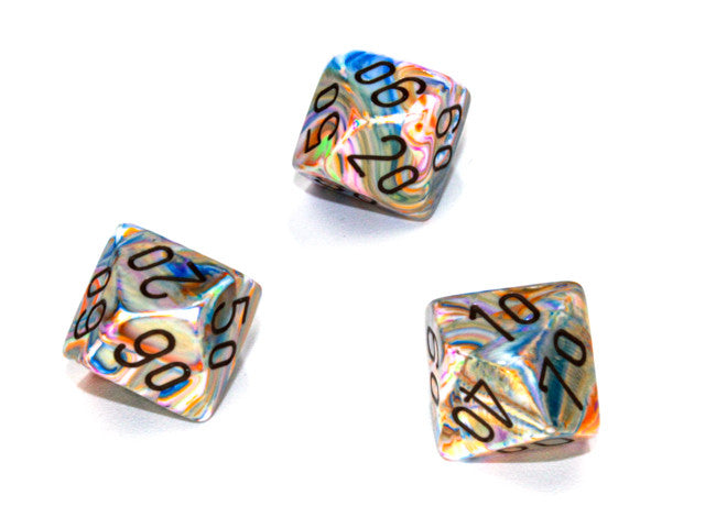 Chessex Tens 10 Dice Festive Polyhedral Vibrant/brown Tens 10