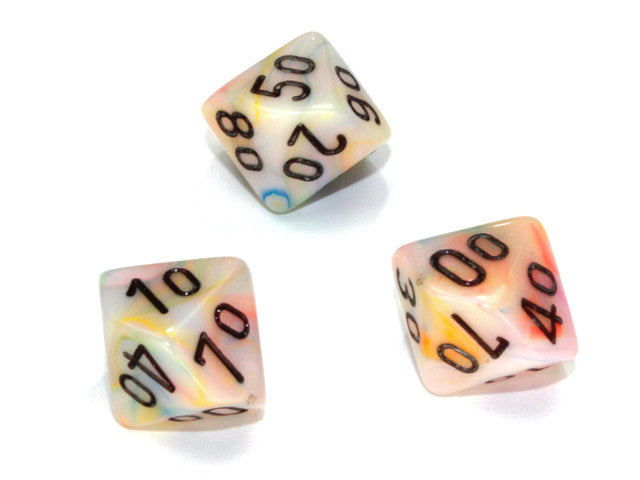Chessex Tens 10 Dice Festive Polyhedral Circus/black Tens 10