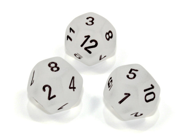 Chessex D12 Dice Frosted Polyhedral Clear/black d12