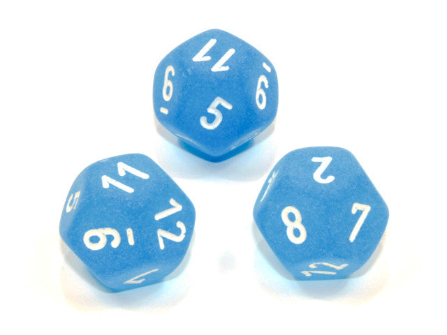 Chessex D12 Dice Frosted Polyhedral Caribbean Blue/white d12