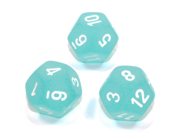 Chessex D12 Dice Frosted Polyhedral Teal/white d12